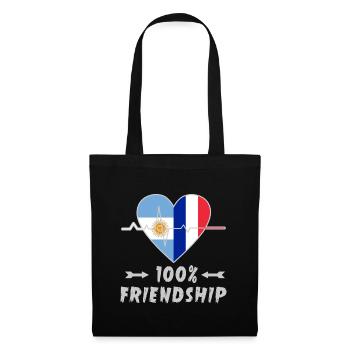 100 % amitié entre l'Argentine et la France - Sac en tissu - noir - Devant