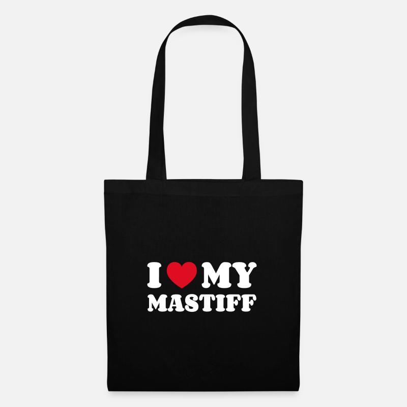 I Love My Mastiff - Stoffbeutel - Schwarz