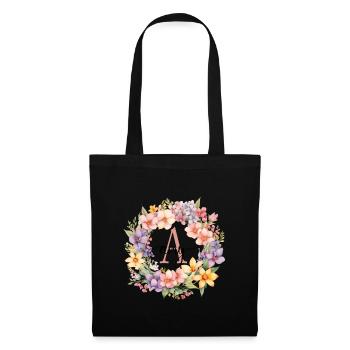 A| Monogram | Name | Amy | Watercolor | Colorful - Tote Bag - black - Front