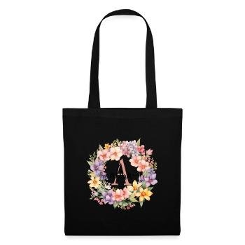 A| Monogramme | Nom | Alina | Aquarelle | Coloré - Sac en tissu - noir - Devant