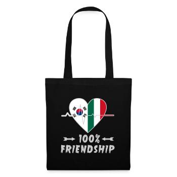 100 % amitié entre la Corée du Sud et l'Italie - Sac en tissu - noir - Devant