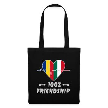 Romania and Italy 100% friendship - Tote Bag - black - Front