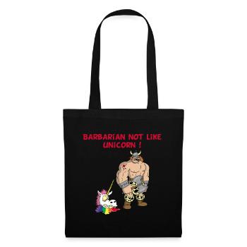 Der Barbar und das Einhorn - Stoffbeutel - Schwarz - Vorne