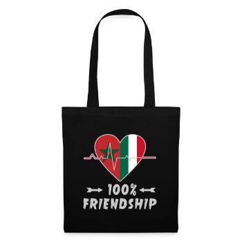 100 % amitié entre le Maroc et l'Italie - Sac en tissu - noir - Devant
