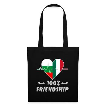 Bulgaria and Italy 100% friendship - Tote Bag - black - Front