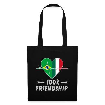Brazil and Italy 100% friendship - Tote Bag - black - Front