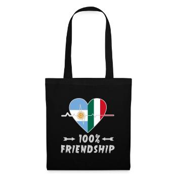 100 % amitié entre l'Argentine et l'Italie - Sac en tissu - noir - Devant