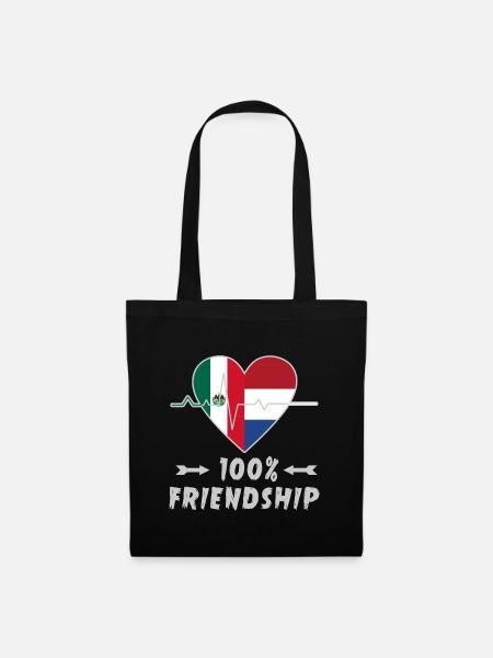 Mexiko und Niederlande 100% Freundschaft - Stoffbeutel - Schwarz
