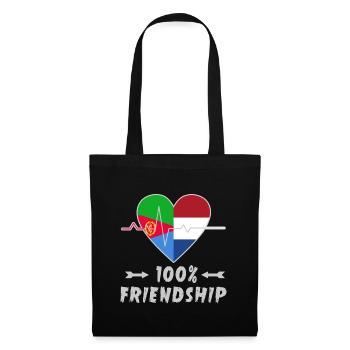 Eritrea und Niederlande 100% Freundschaft - Stoffbeutel - Schwarz - Vorne