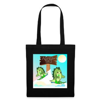 SKI SKIEUR COUPLE - DINOSAURE - Sac en tissu - noir - Devant