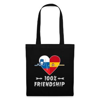 100 % amitié entre la Slovénie et l'Espagne - Sac en tissu - noir - Devant