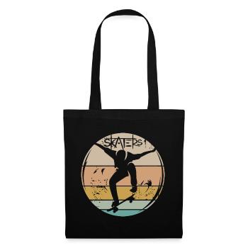planche à roulettes skateur rétro vintage logo icône icône - Sac en tissu - noir - Devant