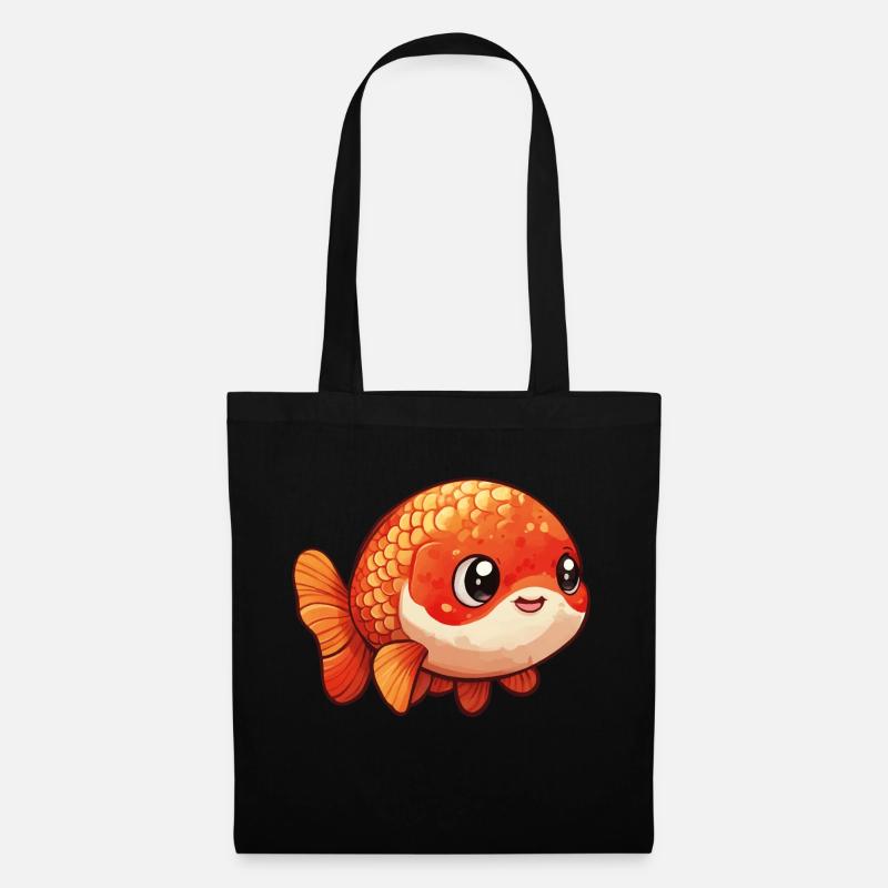 Ranchu Goldfisch - Stoffbeutel - Schwarz