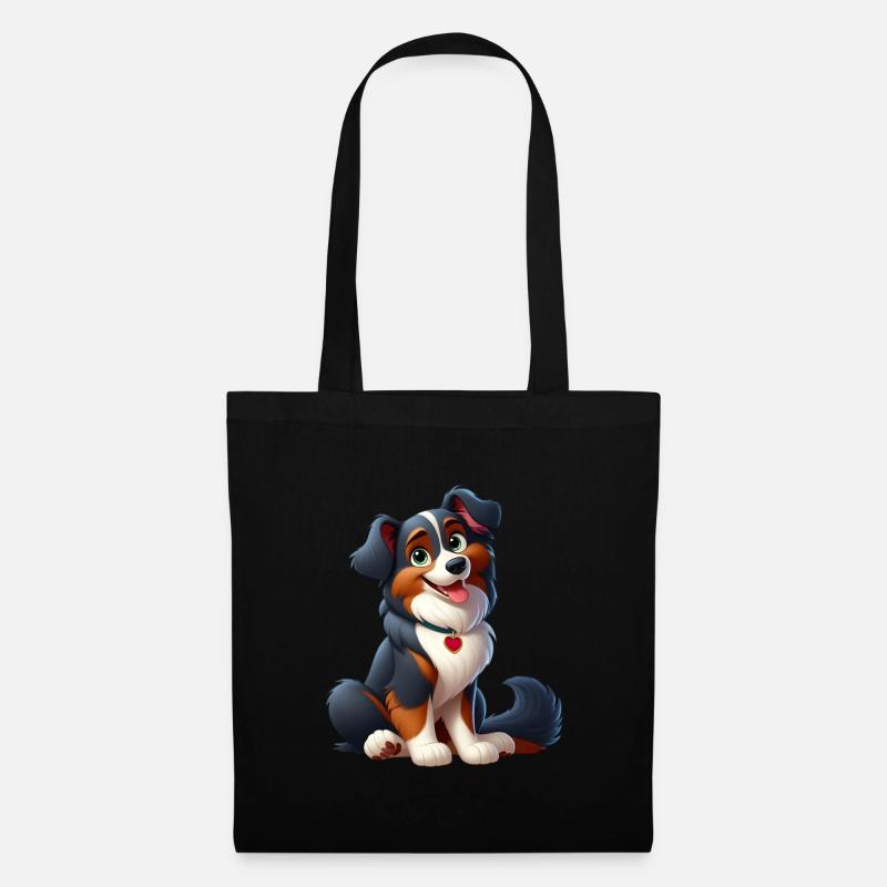 Border Collie 3 - Stoffbeutel - Schwarz