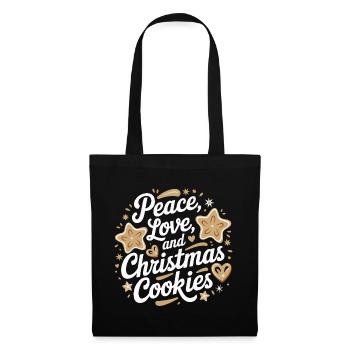 Peace, Love, and Christmas Cookies - Tote Bag - black - Front