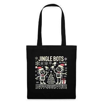 Jingle Bots - Christmas Robots with Binary Code - Tote Bag - black - Front