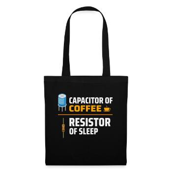 Électricien : Condensateur de café, résistance de veille - Sac en tissu - noir - Devant