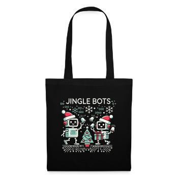 Jingle Bots - Christmas Robots with Binary Code - Tote Bag - black - Front