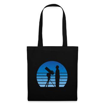 Astronomer Telescope Retro Vintage Outer Space Stars - Tote Bag - black - Front