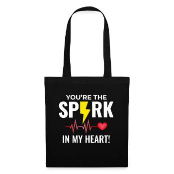 Electrician Valentine: Spark in My Heart - Tote Bag - black - Front