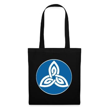 Blaue keltische Blume - Stoffbeutel - Schwarz - Vorne