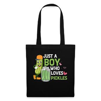 Juste un garçon qui aime les cornichons Aneth Concombre végétalien - Sac en tissu - noir - Devant