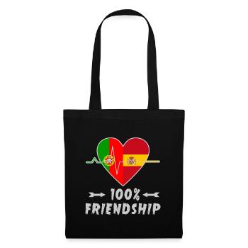 100 % amitié entre le Portugal et l'Espagne - Sac en tissu - noir - Devant