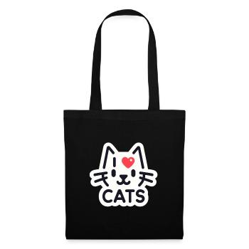 Amour charmant des chats - Sac en tissu - noir - Devant