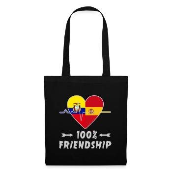 L'Equateur et l'Espagne : amitié à 100 % - Sac en tissu - noir - Devant