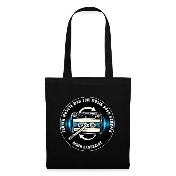 Retro Music Design : lutter contre la salade de cassettes - Sac en tissu - noir - Devant