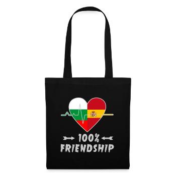 Bulgaria and Spain 100% friendship - Tote Bag - black - Front