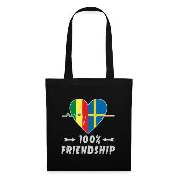 100 % amitié entre le Sénégal et la Suède - Sac en tissu - noir - Devant