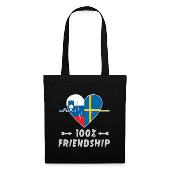 100 % amitié entre la Slovénie et la Suède - Sac en tissu - noir - Devant