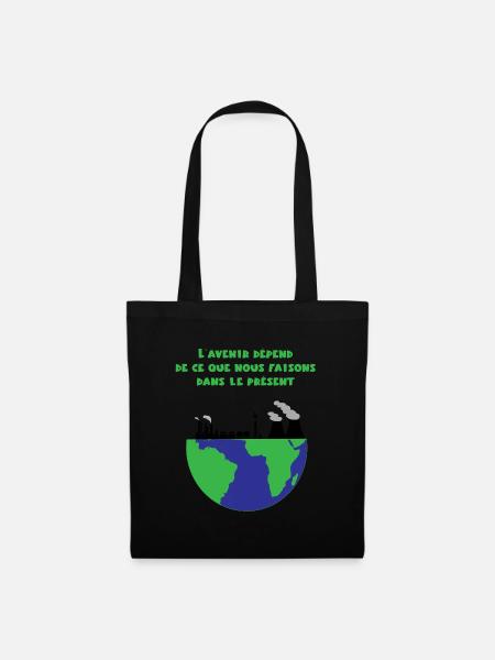 Planet Erde - Stoffbeutel - Schwarz
