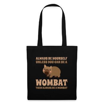 Süßer Wombat Australien Fan Reise Urlaub Spruch - Stoffbeutel - Schwarz - Vorne