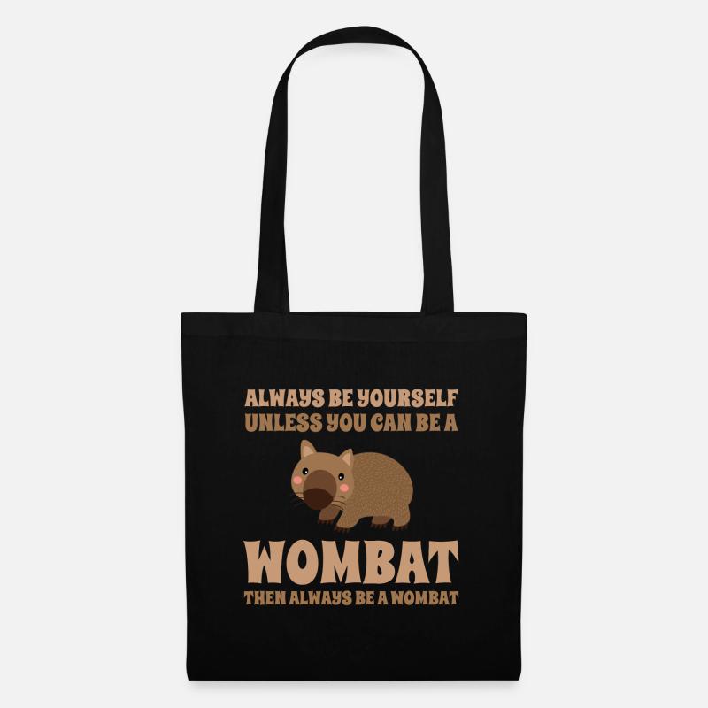 Süßer Wombat Australien Fan Reise Urlaub Spruch - Stoffbeutel - Schwarz
