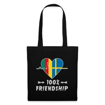 Kamerun und Schweden 100% Freundschaft - Stoffbeutel - Schwarz - Vorne