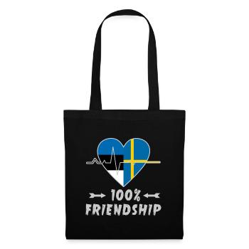 Estonia and Sweden 100% friendship - Tote Bag - black - Front