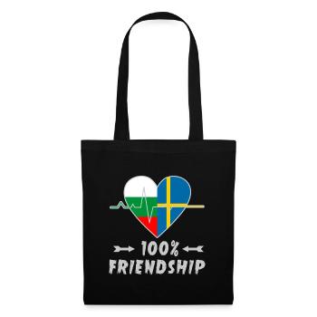 Bulgaria and Sweden 100% friendship - Tote Bag - black - Front