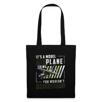 Vol miniature d’avion - Sac en tissu - noir - Devant