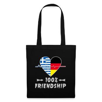 100 % amitié entre la Grèce et l'Allemagne - Sac en tissu - noir - Devant