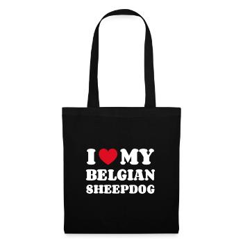 J’adore mon chien de berger belge - Sac en tissu - noir - Devant
