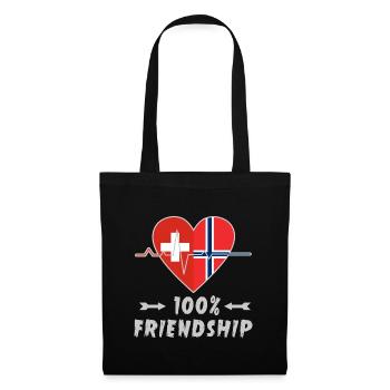 Switzerland and Norway 100% friendship - Tote Bag - black - Front