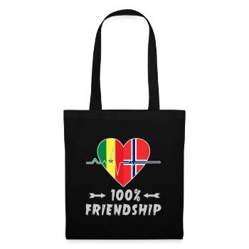 100 % amitié entre le Sénégal et la Norvège - Sac en tissu - noir - Devant