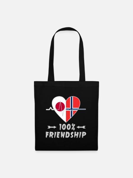 Japan and Norway 100% friendship - Tote Bag - black
