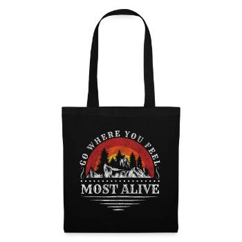 Grimpeur Vue Sommet Mur d’Escalade - Sac en tissu - noir - Devant