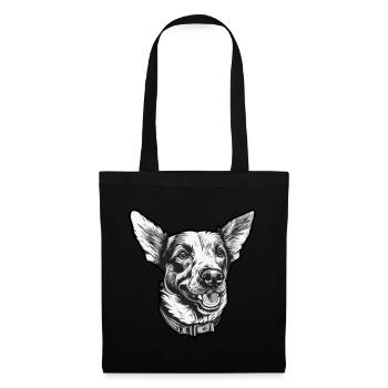 Promenade de chien ami à quatre pattes - Sac en tissu - noir - Devant