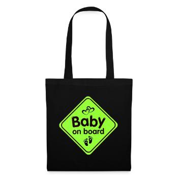 naissance, bébé, enfant - Sac en tissu - noir - Devant