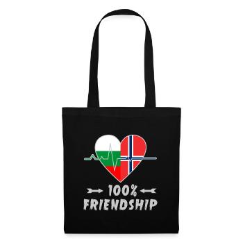 Bulgaria and Norway 100% friendship - Tote Bag - black - Front