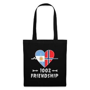 100 % amitié entre l'Argentine et la Norvège - Sac en tissu - noir - Devant
